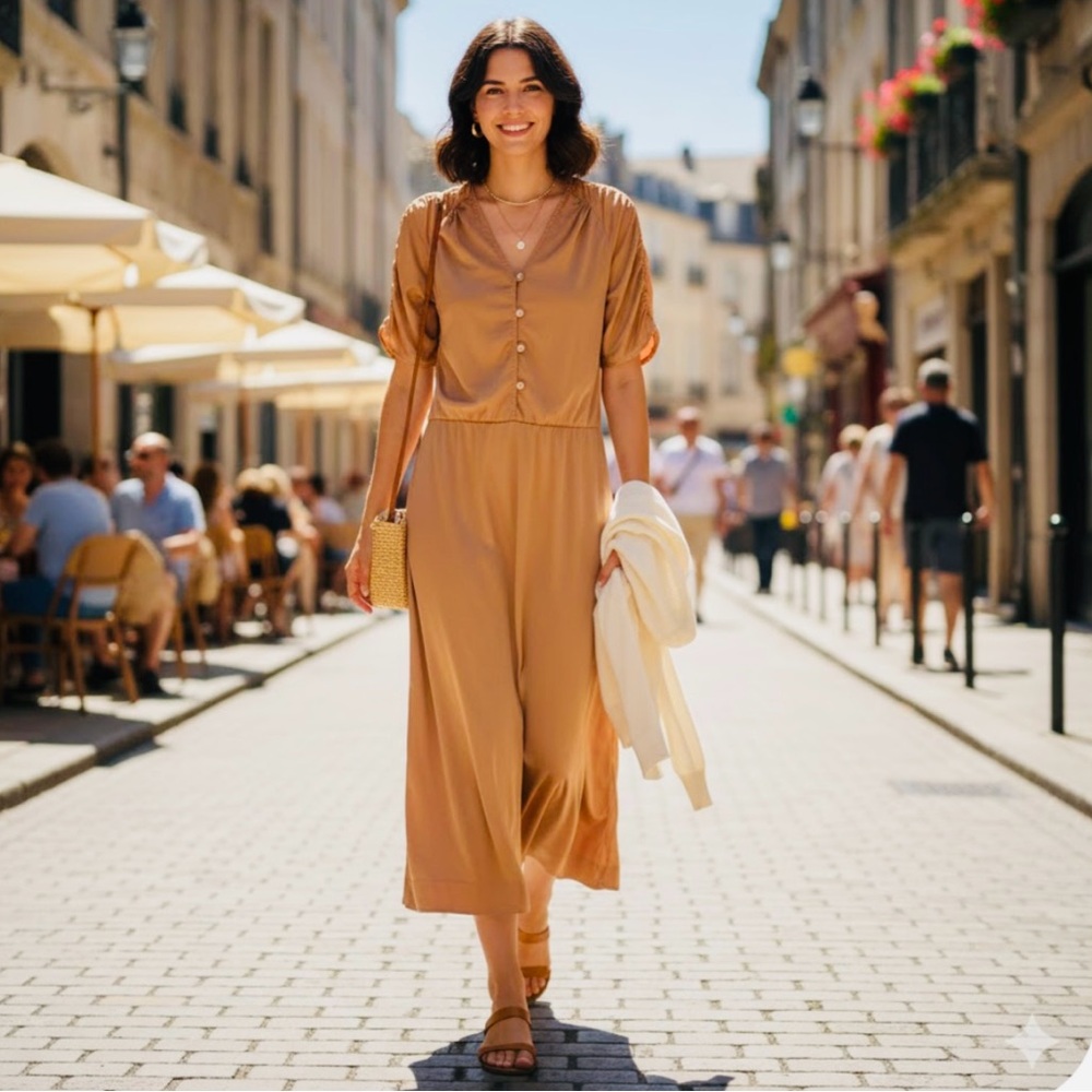 🚨3X$30🚨 Peach Button-Down Dress